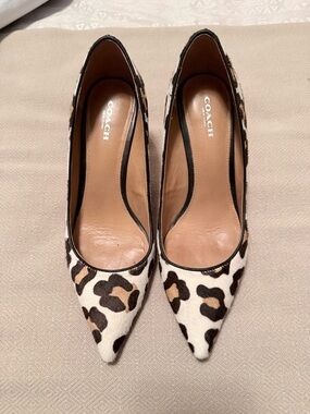 COACH Teddie Ocelot hair calf heel Q4677